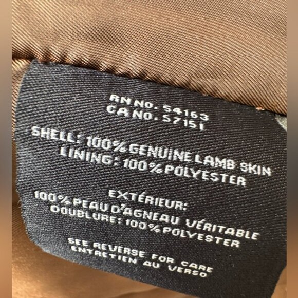 Cole Haan XL Single Breasted Wing Collar Lambskin Leather Jacket, Hickory - Picture 5 of 8